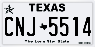 TX license plate CNJ5514