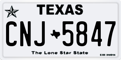 TX license plate CNJ5847