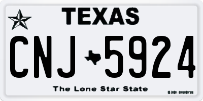 TX license plate CNJ5924