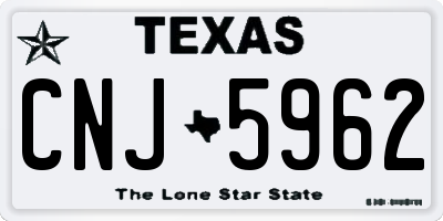 TX license plate CNJ5962