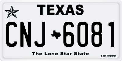 TX license plate CNJ6081