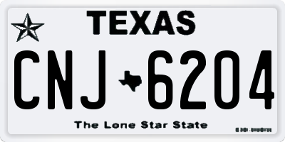 TX license plate CNJ6204