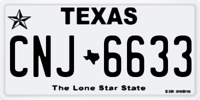 TX license plate CNJ6633
