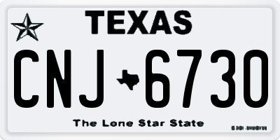 TX license plate CNJ6730