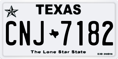 TX license plate CNJ7182