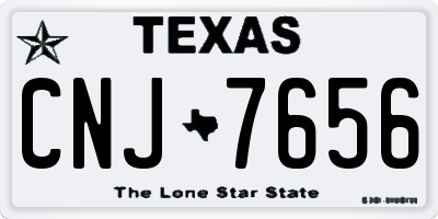 TX license plate CNJ7656