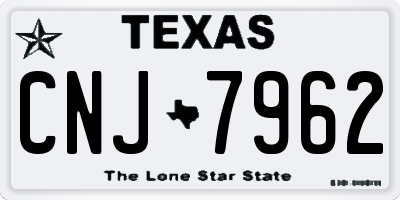 TX license plate CNJ7962