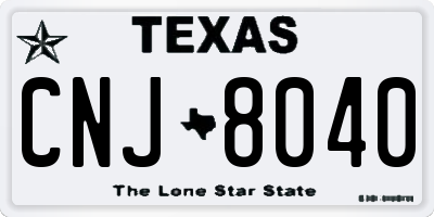TX license plate CNJ8040