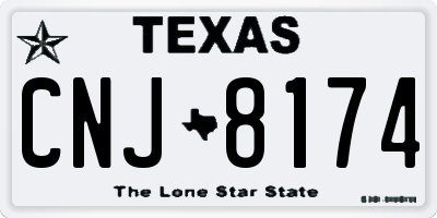 TX license plate CNJ8174