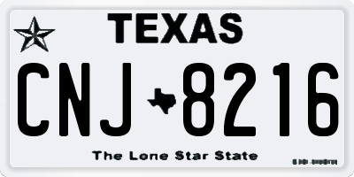 TX license plate CNJ8216