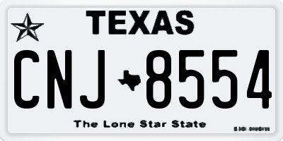 TX license plate CNJ8554
