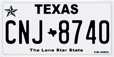 TX license plate CNJ8740