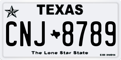 TX license plate CNJ8789