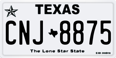 TX license plate CNJ8875