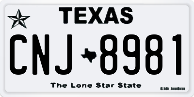 TX license plate CNJ8981