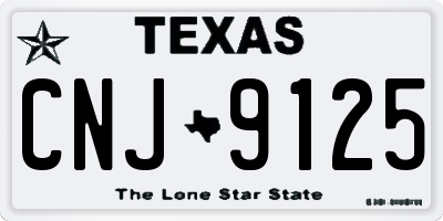 TX license plate CNJ9125