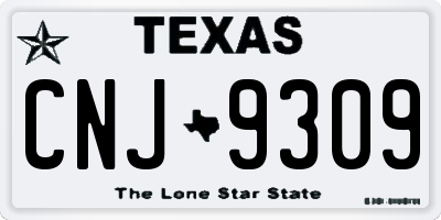 TX license plate CNJ9309