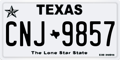 TX license plate CNJ9857