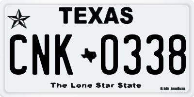 TX license plate CNK0338