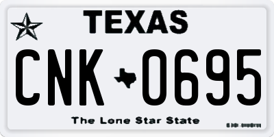TX license plate CNK0695