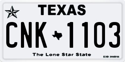 TX license plate CNK1103