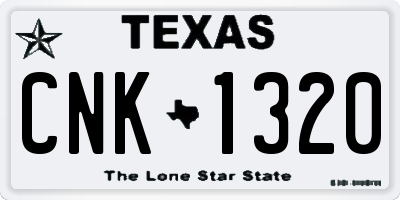TX license plate CNK1320
