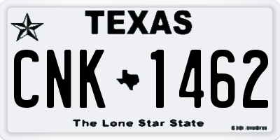 TX license plate CNK1462