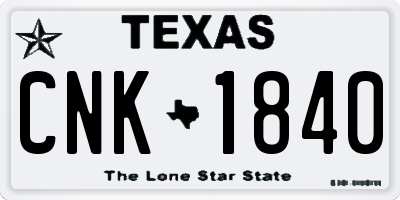 TX license plate CNK1840
