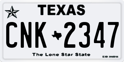 TX license plate CNK2347