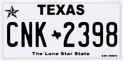 TX license plate CNK2398