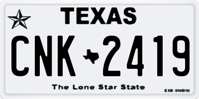 TX license plate CNK2419