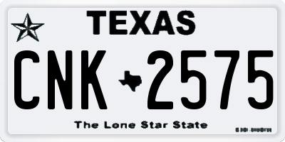 TX license plate CNK2575