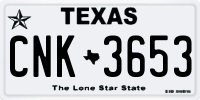 TX license plate CNK3653