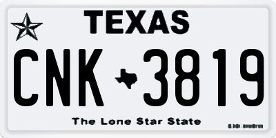 TX license plate CNK3819