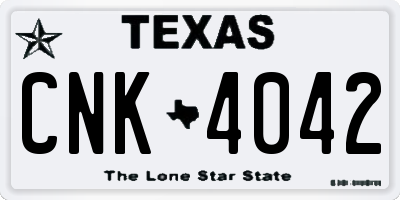 TX license plate CNK4042