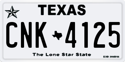 TX license plate CNK4125