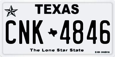TX license plate CNK4846