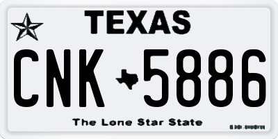 TX license plate CNK5886