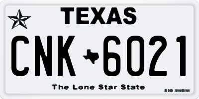TX license plate CNK6021