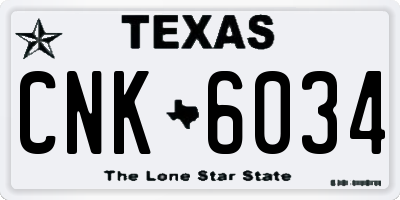TX license plate CNK6034
