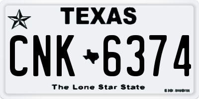 TX license plate CNK6374