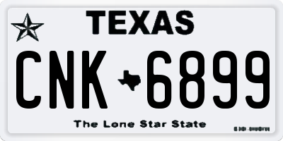 TX license plate CNK6899
