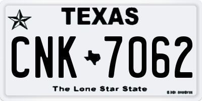 TX license plate CNK7062