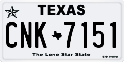 TX license plate CNK7151