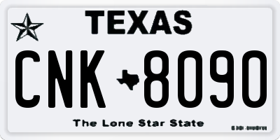 TX license plate CNK8090