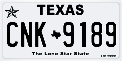 TX license plate CNK9189