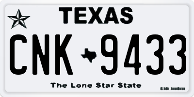 TX license plate CNK9433