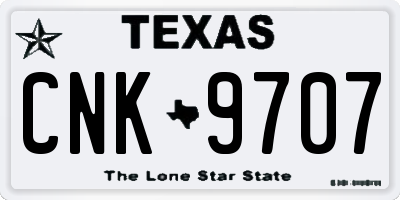 TX license plate CNK9707