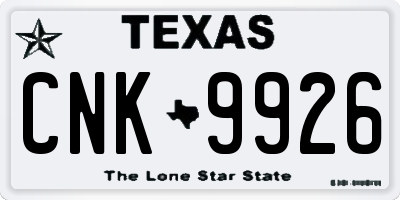 TX license plate CNK9926