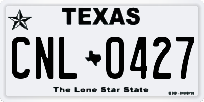 TX license plate CNL0427